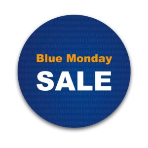 Etalage Sticker Blue Monday