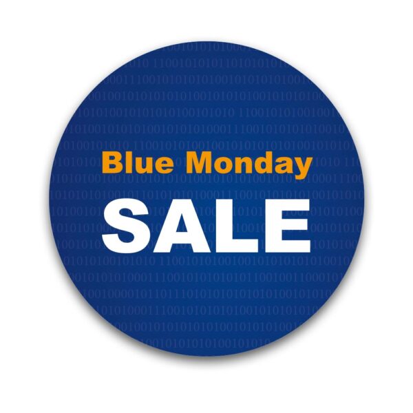 Etalage Sticker Blue Monday